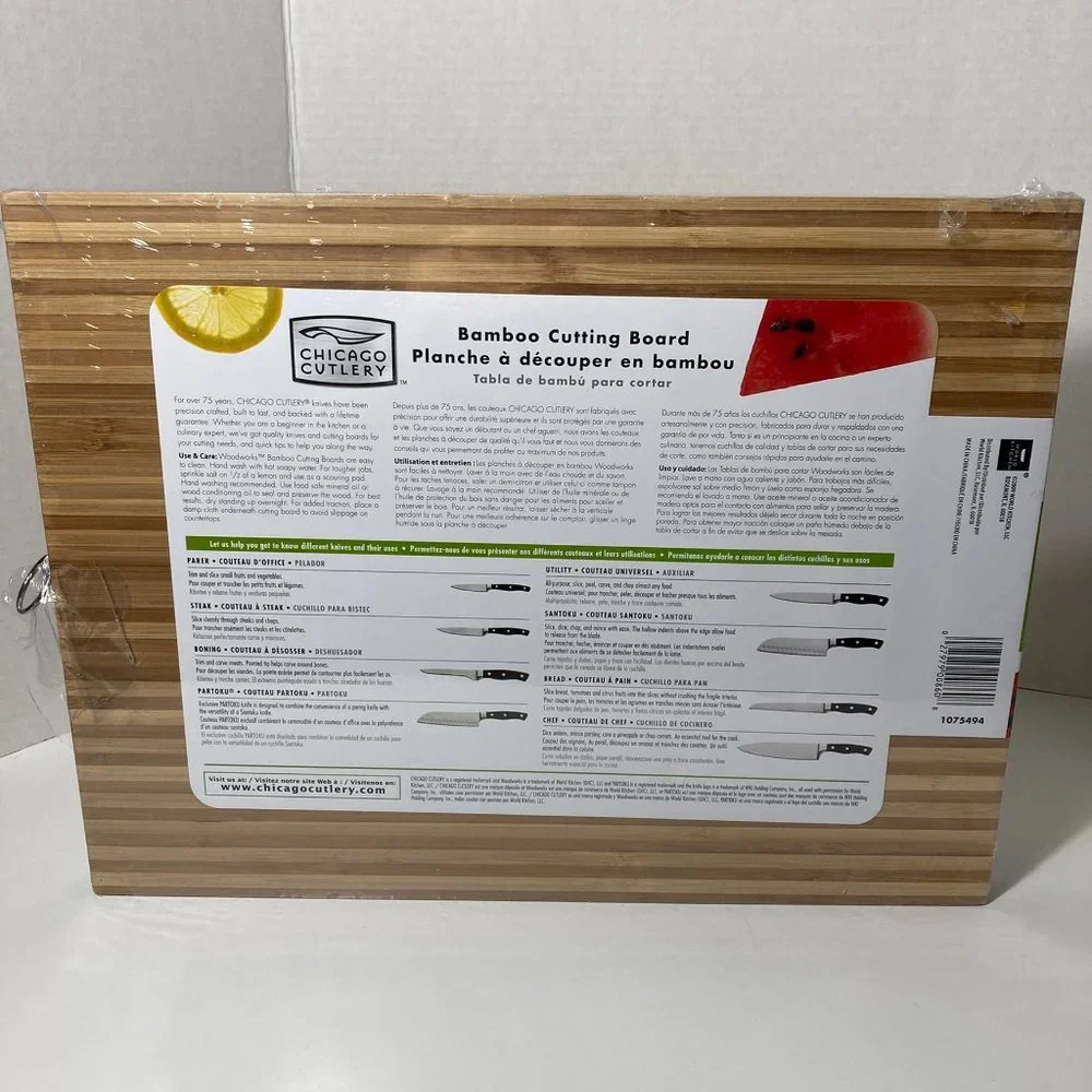 Bamboo Wood Cutting Board Large 12